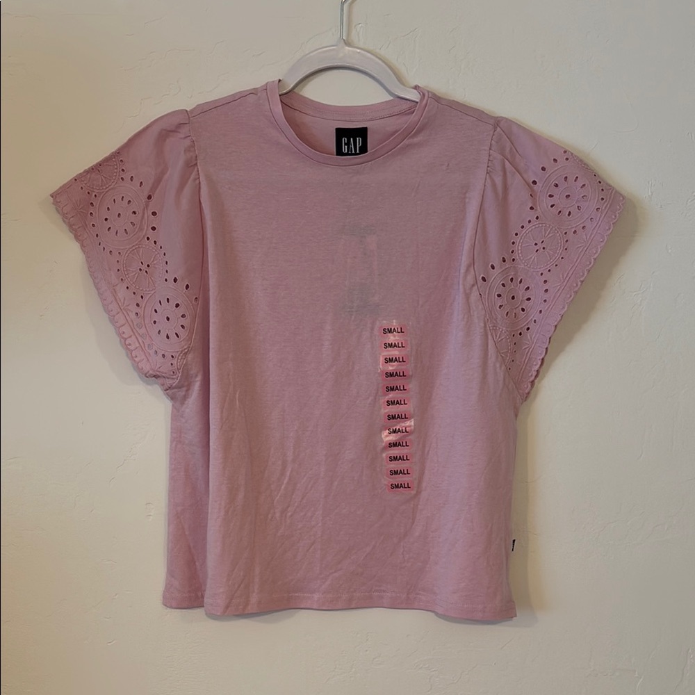 FINAL! NWT! GAP Pink Flutter Sleeve Boxy T-Shirt